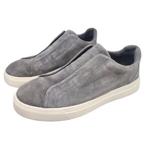 Vince Mens Grey Suede Slip On Sneakers Low Top Laceless Shoes Minimalist 11
